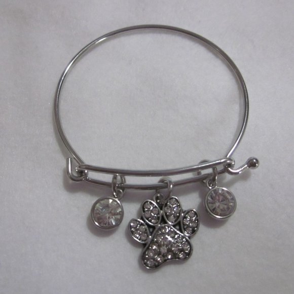 Bangle Paw Charm Bangle Bracelet. - Picture 1 of 3